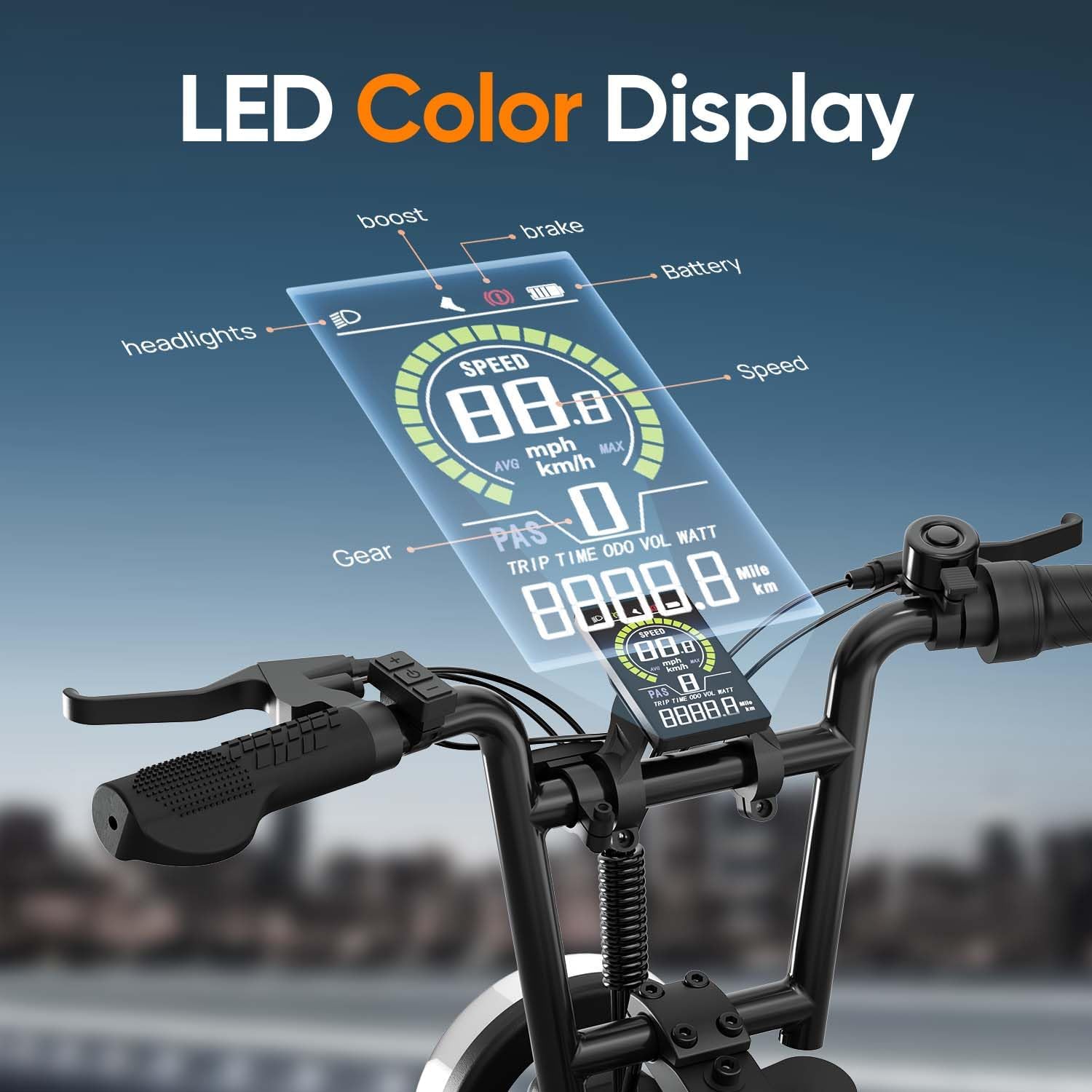 16" Fat Tyre Electric Bike, 48V 13Ah Removable Battery, 250W Motor, Dual Suspension E-Bike with Storage Box & LCD Display