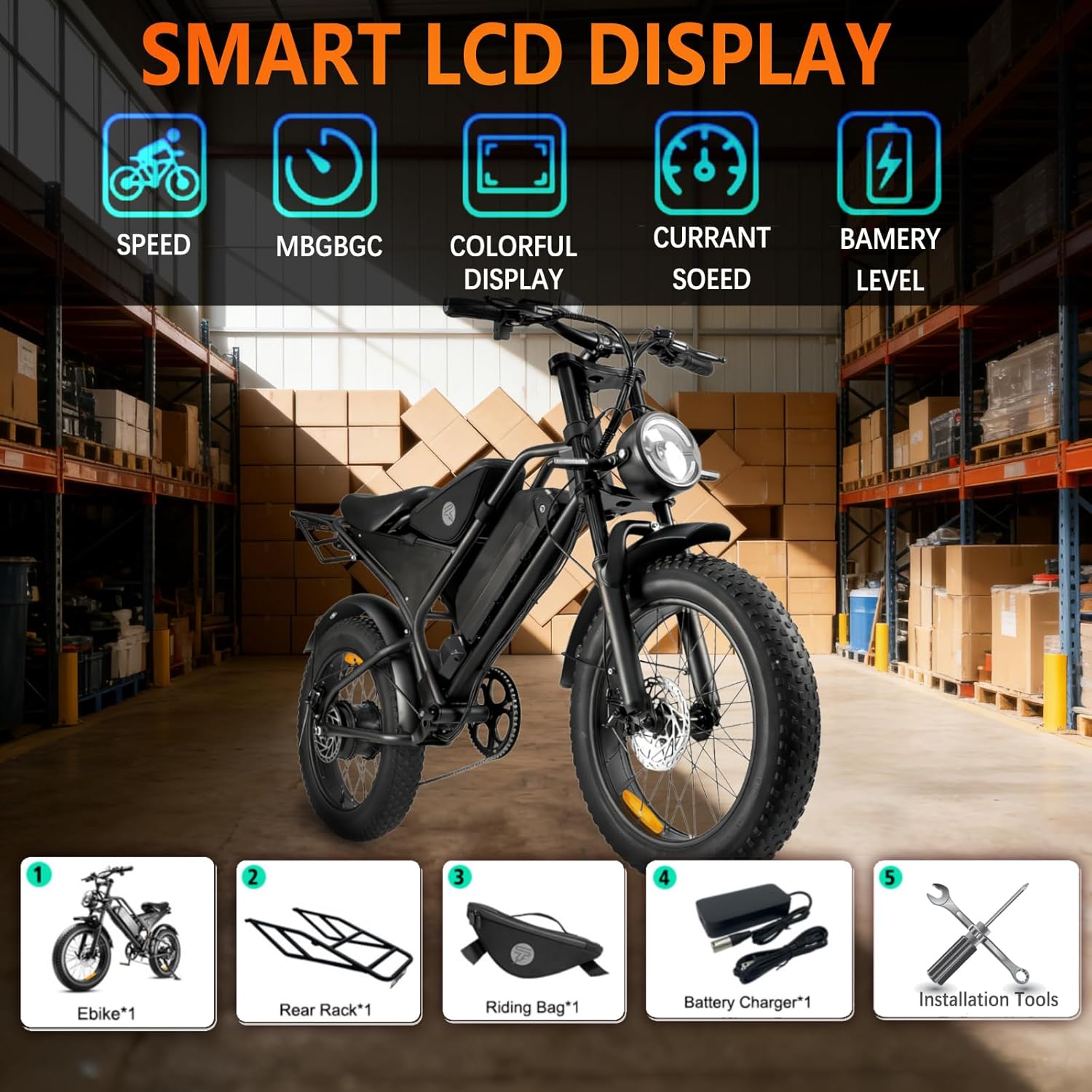 20" Fat Tyre Electric Bike for Adults, 48V 18.2Ah Removable Battery, Dual Suspension E-Bike with 7-Speed & Disc Brakes