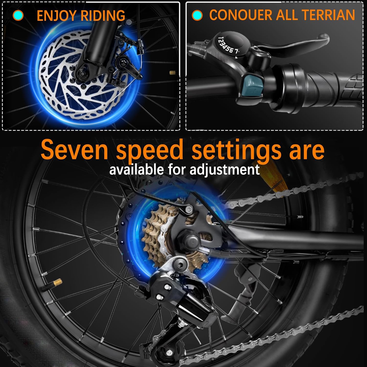 20" Fat Tyre Electric Bike for Adults, 48V 18.2Ah Removable Battery, Dual Suspension E-Bike with 7-Speed & Disc Brakes