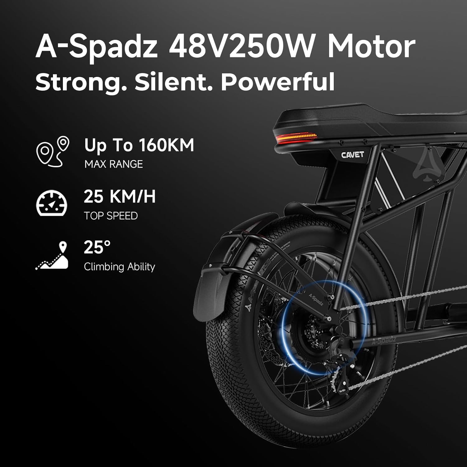20" Fat Tyre Electric Bike for Adults, 48V 15.6Ah Battery, 250W Motor, 7-Speed E-Bike with Dual Suspension