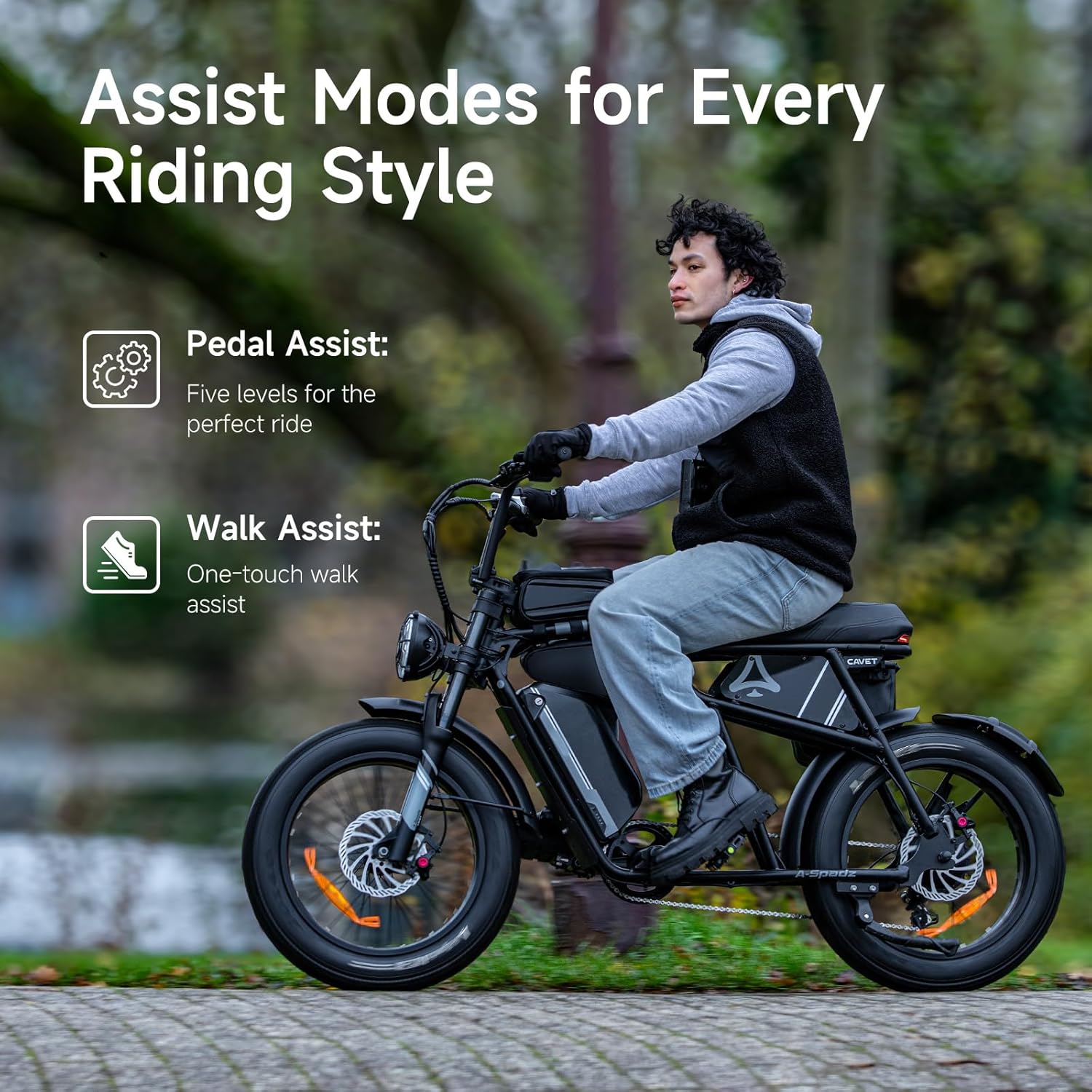 20" Fat Tyre Electric Bike for Adults, 48V 15.6Ah Battery, 250W Motor, 7-Speed E-Bike with Dual Suspension