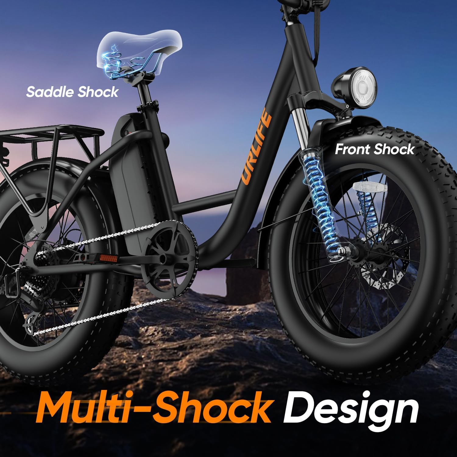 20" Fat Tyre Electric Bike for Adults, Removable Battery, 7-Speed E-Bike with Colour LCD Display, Mountain