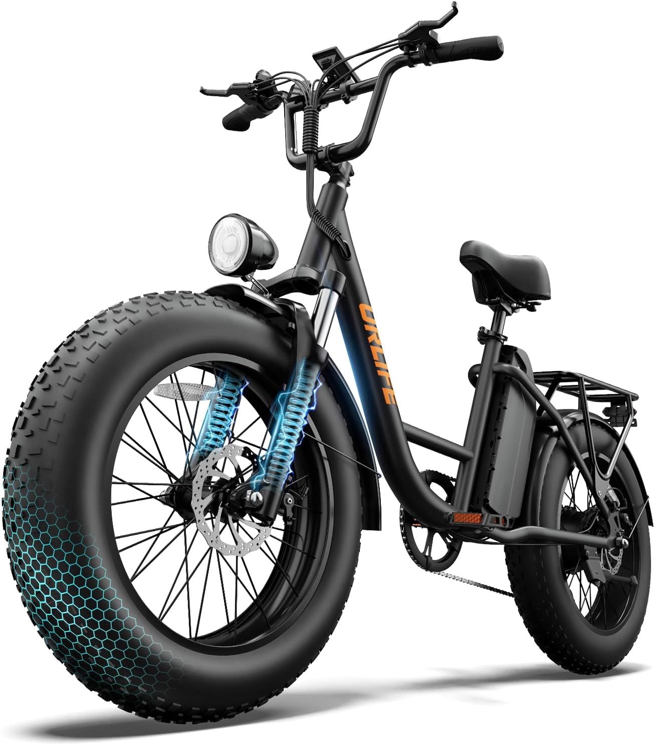 20" Fat Tyre Electric Bike for Adults, Removable Battery, 7-Speed E-Bike with Colour LCD Display, Mountain