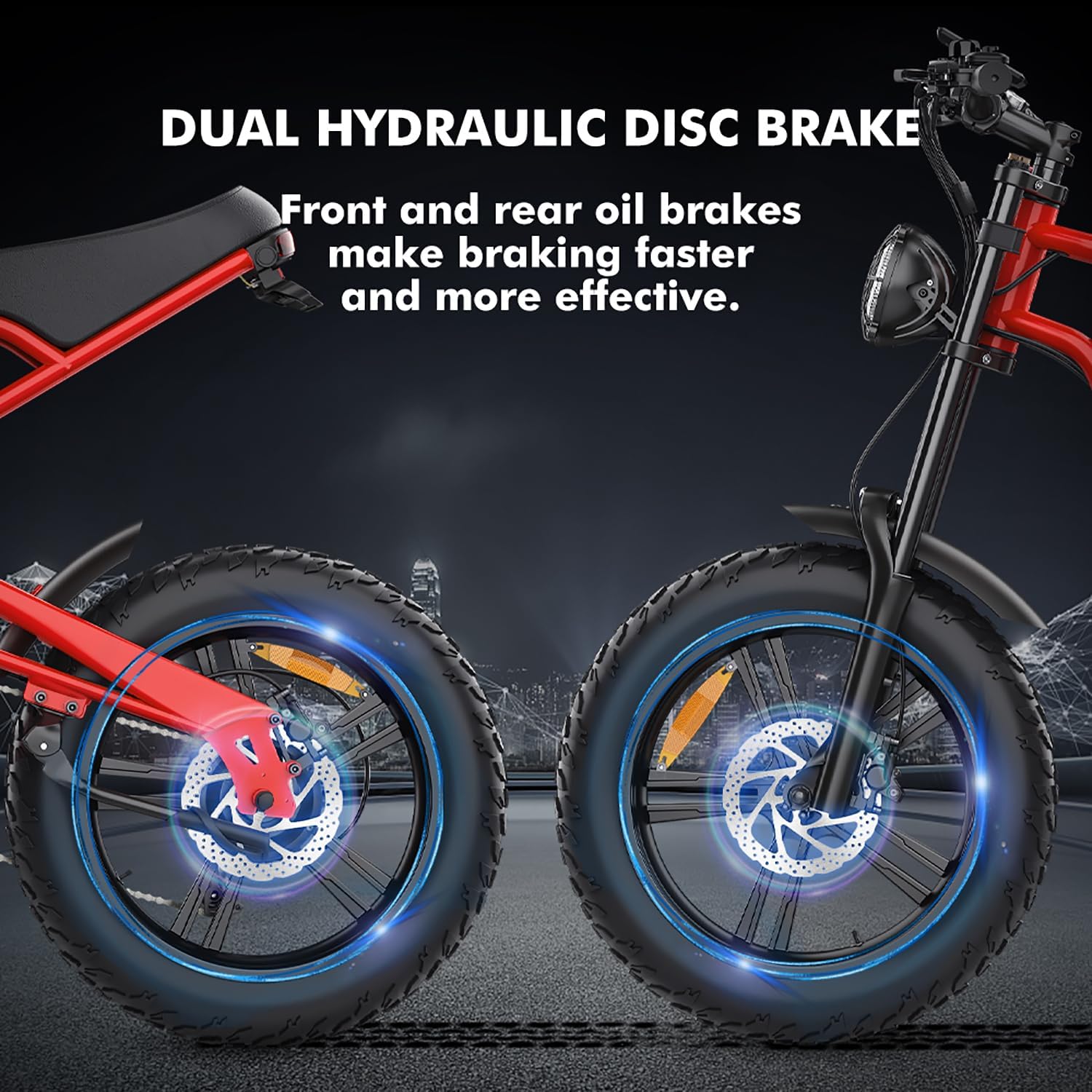 20" Fat Tyre Electric Bike for Adults, 48V 15.6Ah Removable Battery, 7-Speed E-Bike with Dual Suspension & LCD Display